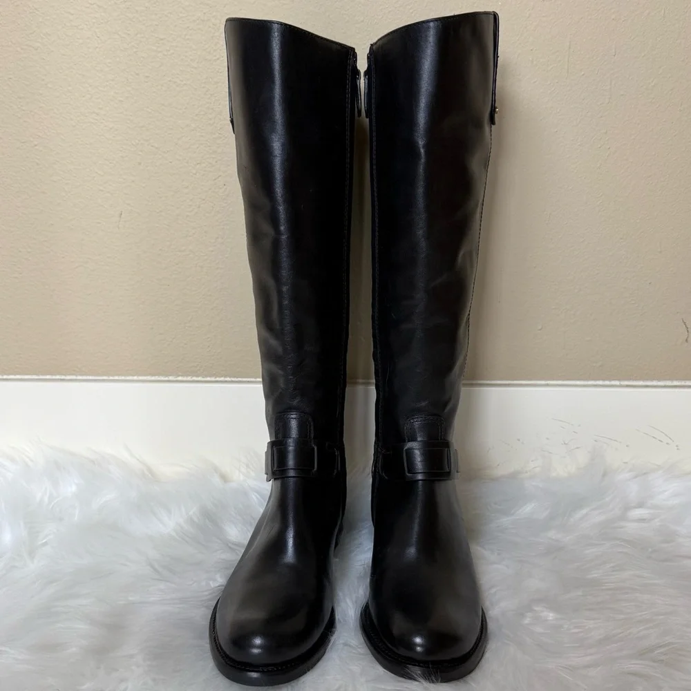 Tory Burch Colton Galleon Leather Knee High Riding Boot Perfect Black Size 7.5
